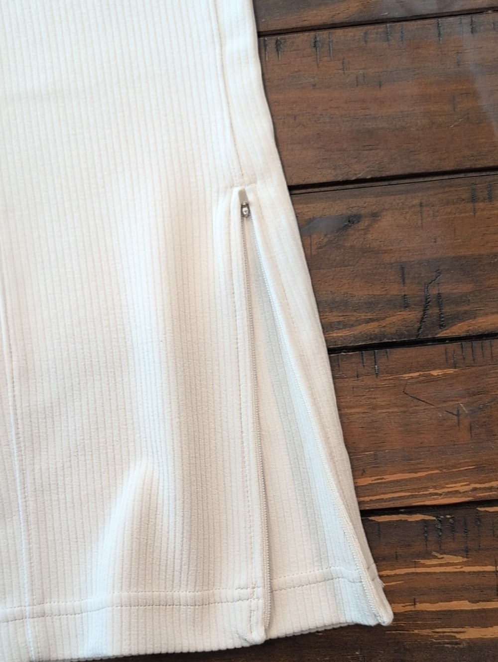 Lululemon Ribbed Softstreme Zip-leg High Rise Crop Pant Bone - Picture 5 of 11